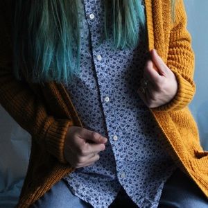 Floral Collared Button-Down Short Sleeved